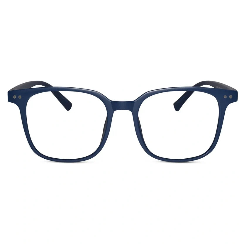 Matt Blue Square Eyeglasses For Men & Women LKE28060-Blue