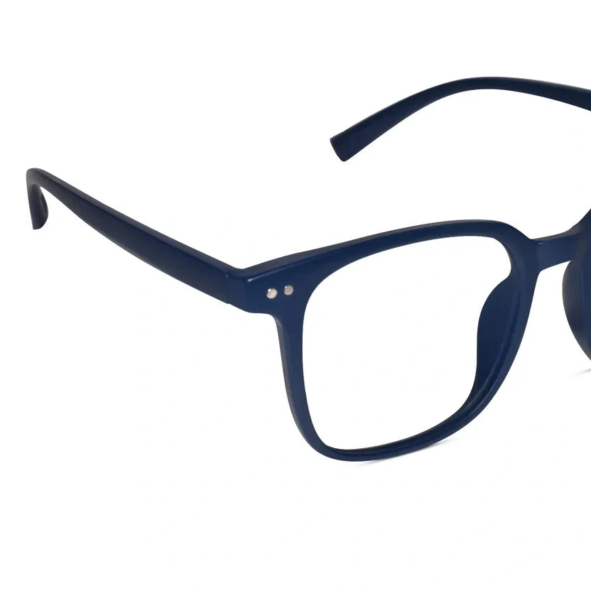 Matt Blue Square Eyeglasses For Men & Women LKE28060-Blue