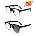 Designer Black Clubmaster Intelligent Zoom Bifocal Reading Glasses with FREE Photochromatic Reading Glasses (2PGCMBF01)