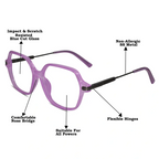 Oversize Square Animal Print Eyeglasses For Women LKE9132-BRN