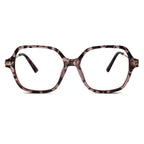 Oversize Square Animal Print Eyeglasses For Women LKE9132-BRN