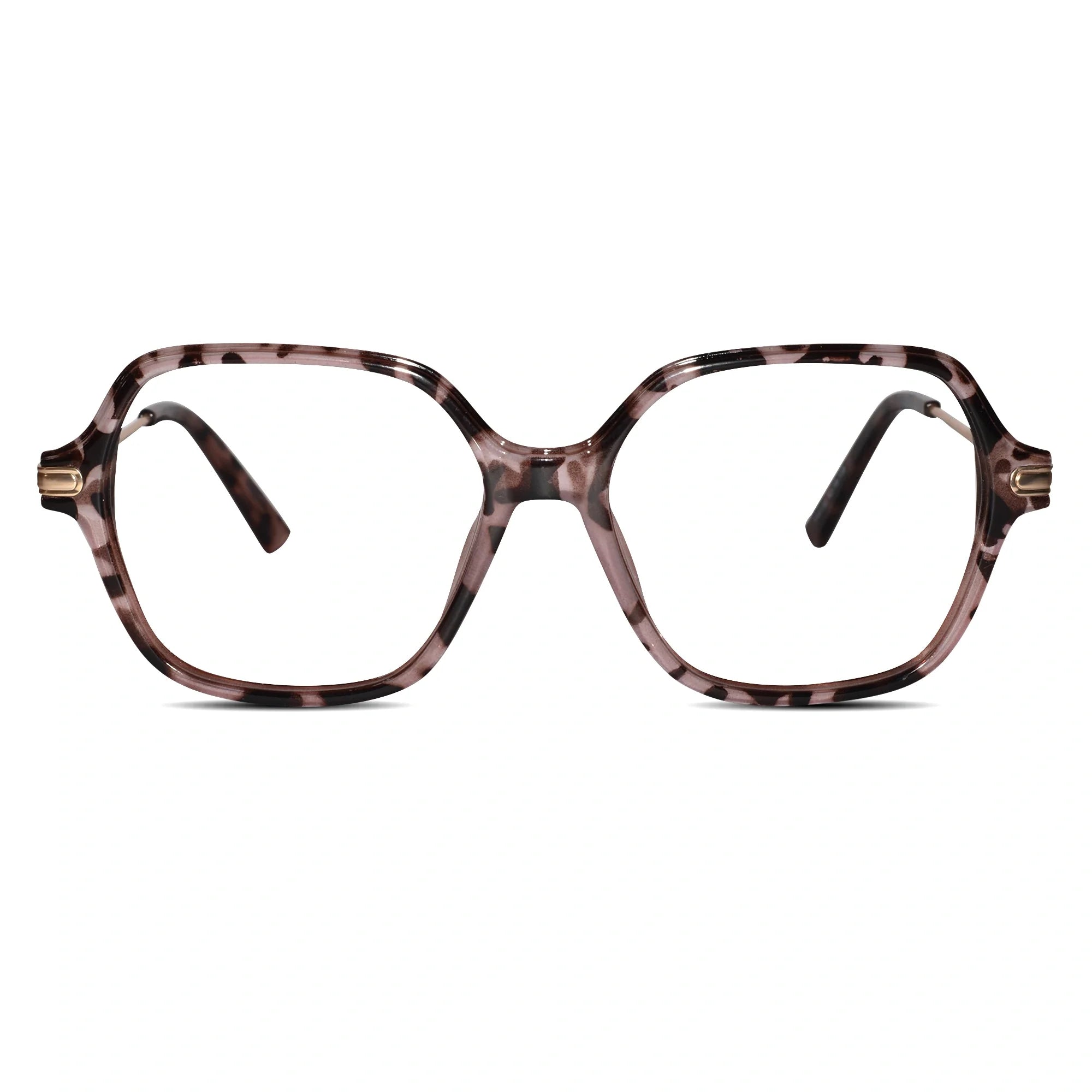 Oversize Square Animal Print Eyeglasses For Women LKE9132-BRN