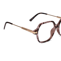 Oversize Square Animal Print Eyeglasses For Women LKE9132-BRN