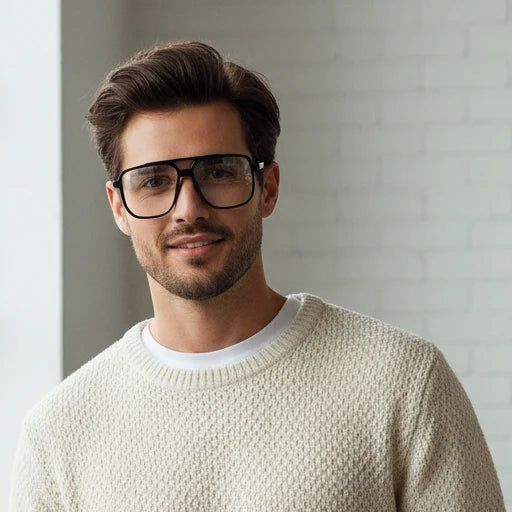Oversize Wayfarer Computer Glasses For Men LKE205-BLK