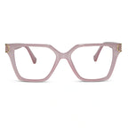 Oversize White Designer Square Eyeglasses For Women LKE23044-Black