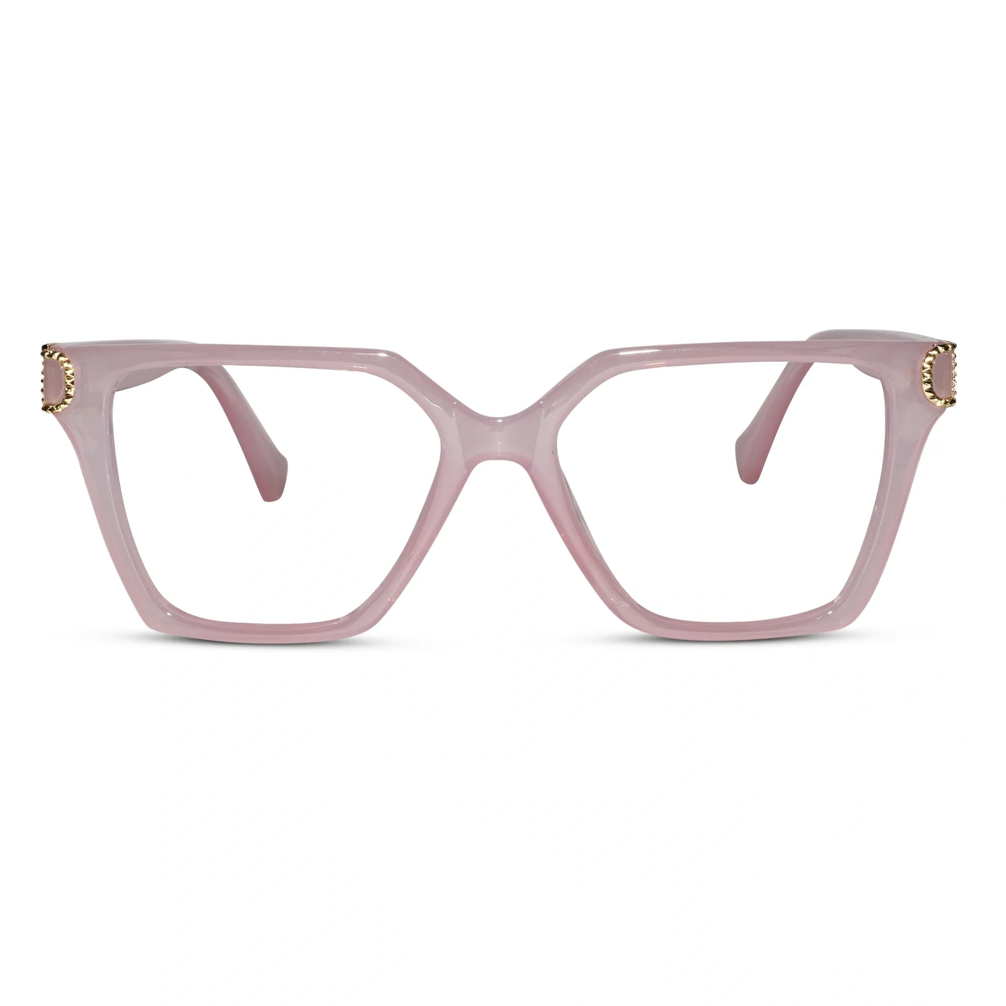 Oversize White Designer Square Eyeglasses For Women LKE23044-Black