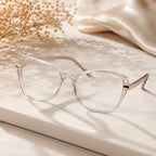 Pink Gold Designer Cateye Eyeglasses For Women LKE9102-PNK