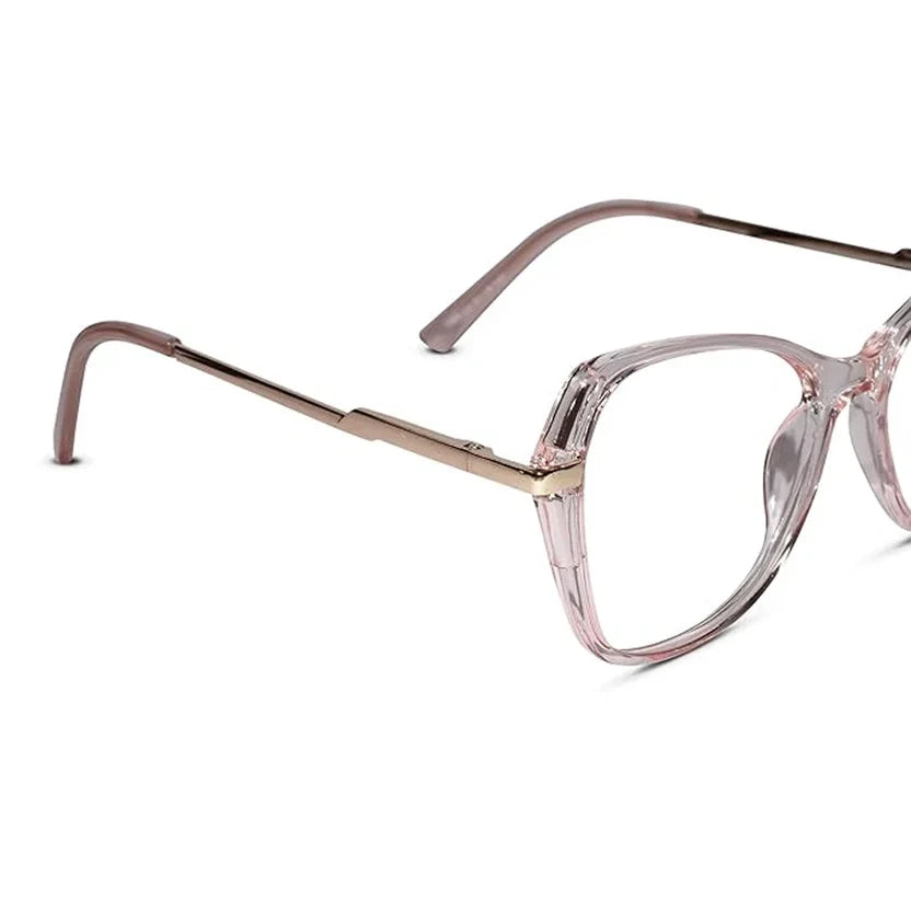 Pink Gold Designer Cateye Eyeglasses For Women LKE9102-PNK