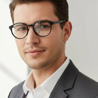 Round Full Rim Matt-Black Eyeglasses For Men & Women LKE7135-BLK