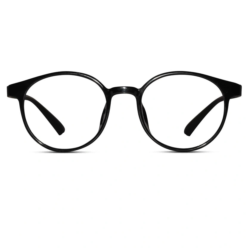 Round Full Rim Matt-Black Eyeglasses For Men & Women LKE7135-BLK