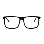 Shiny Black Acetate Rectangular Blue Cut Computer Glasses For Men & Women LKE921016-BLK