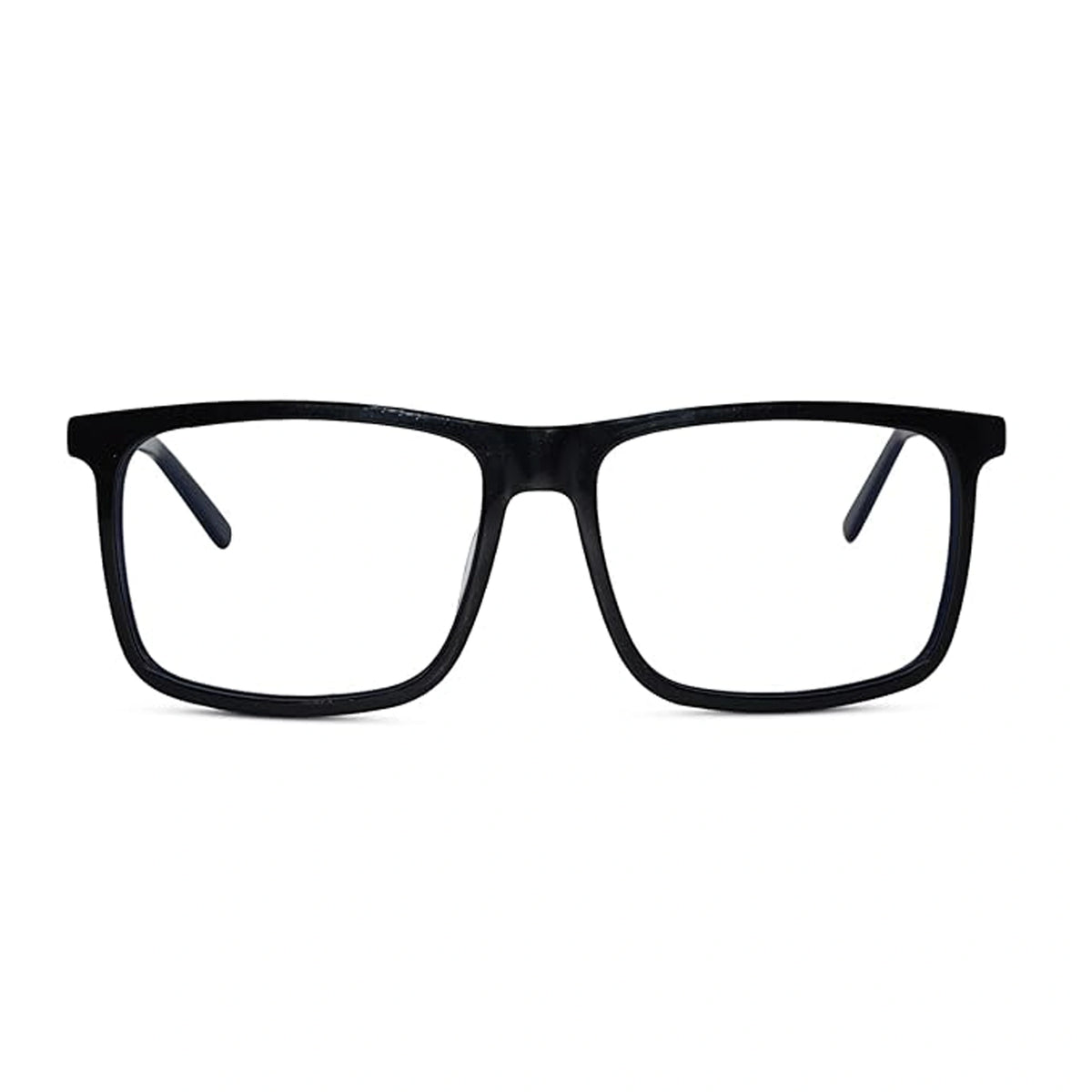 Shiny Black Acetate Rectangular Blue Cut Computer Glasses For Men & Women LKE921016-BLK