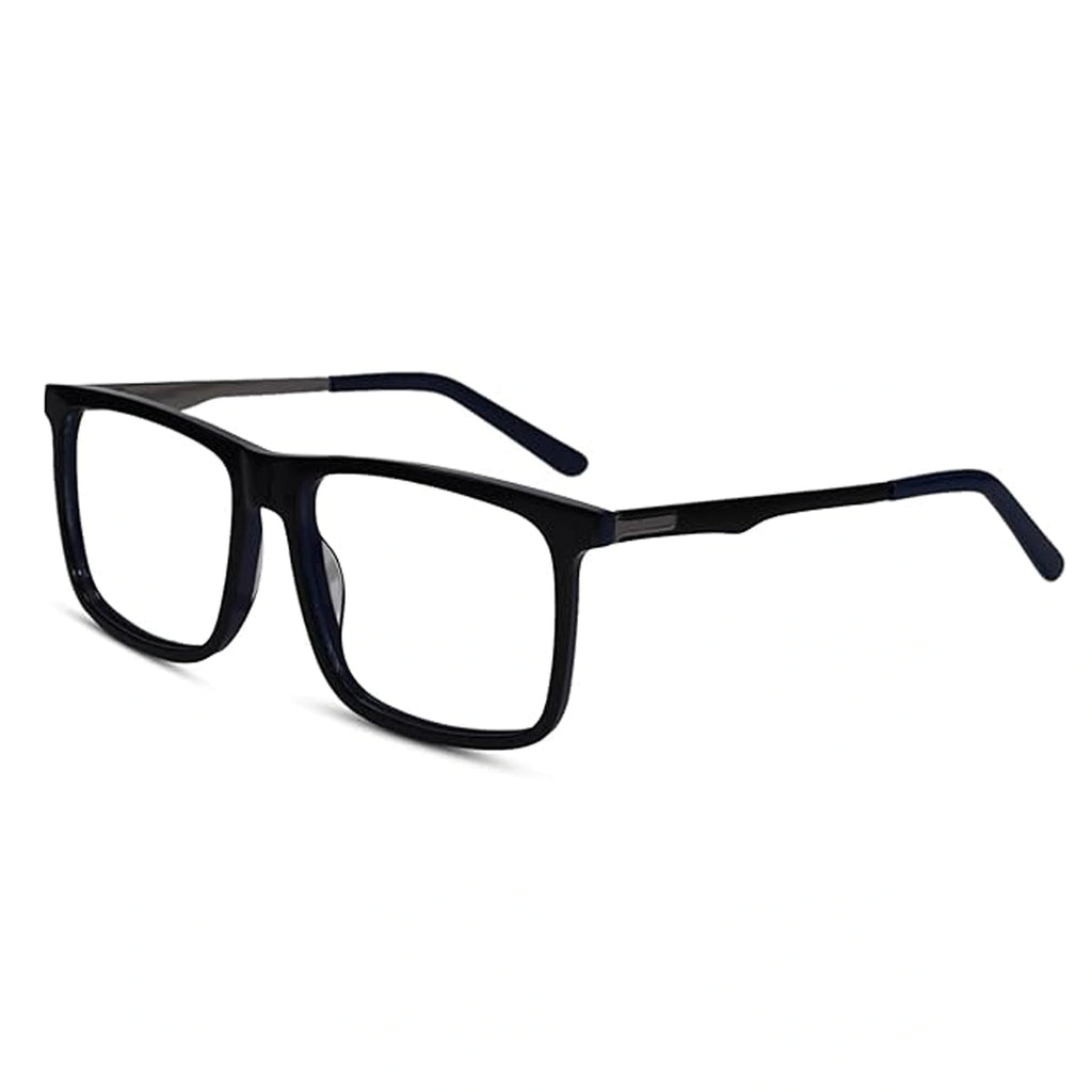 Shiny Black Acetate Rectangular Blue Cut Computer Glasses For Men & Women LKE921016-BLK