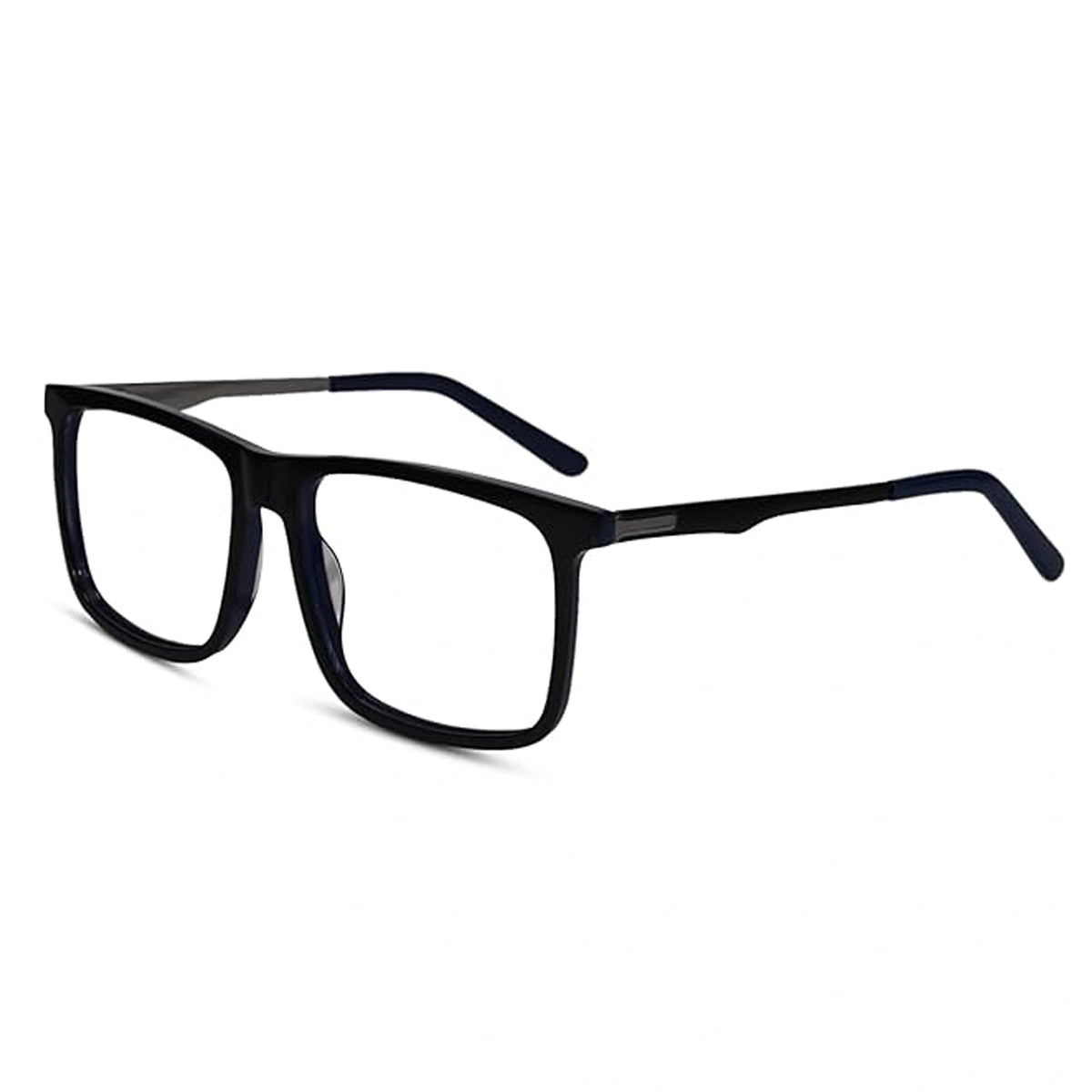 Shiny Black Acetate Rectangular Blue Cut Computer Glasses For Men & Women LKE921016-BLK