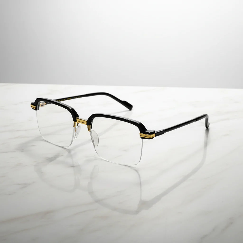 Stylish Black Golden Reading glasses For Men and Women -3GBRG