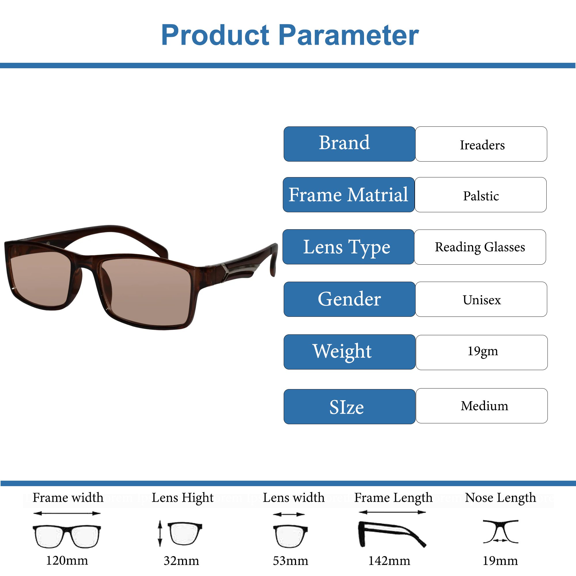 Brown Tint Bifocal Intelligent Zoom reading Glasses(FFTK01)