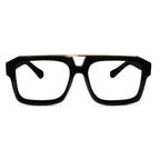 URBAN Black & Golden Rectangulare Eyeglasses For Men ELE500-BLK