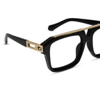 URBAN Black & Golden Rectangulare Eyeglasses For Men ELE500-BLK