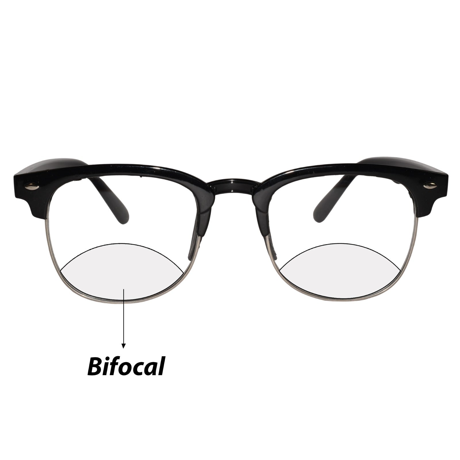 Designer Black Clubmaster Intelligent Zoom Bifocal Reading Glasses  for Men & Women (CMBF01)