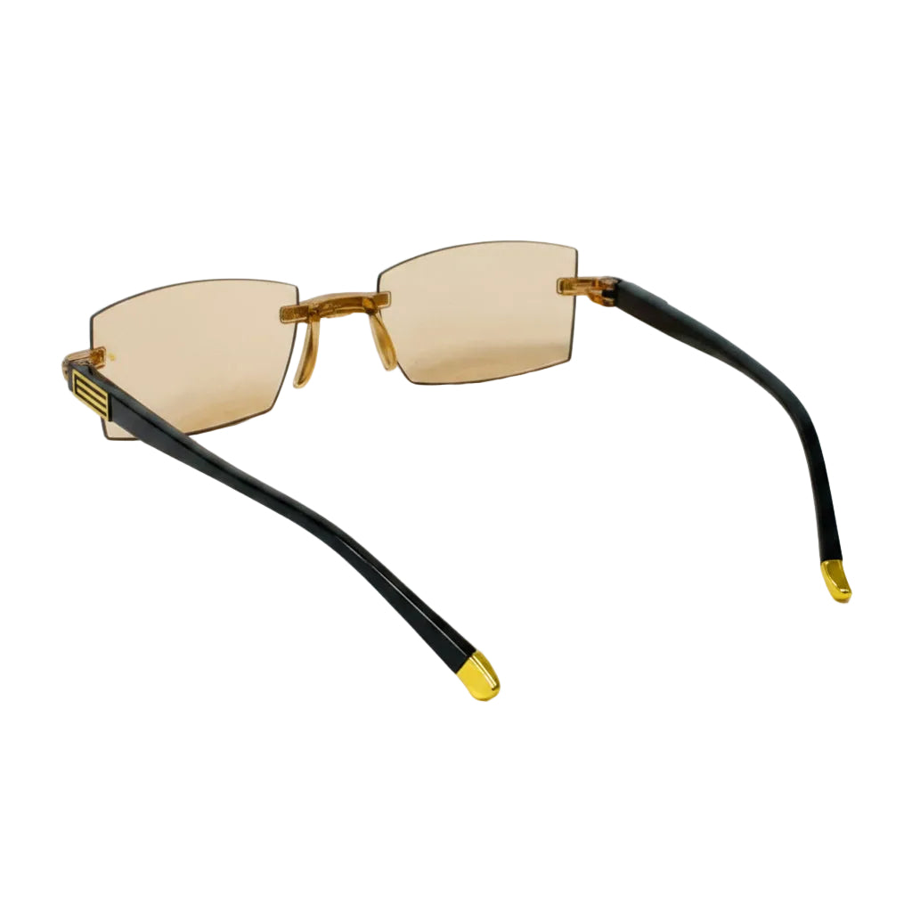Brown Tint Bifocal Rimless Reading Glasses -3BBFTG