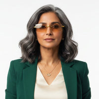 Brown Tint Bifocal Rimless Reading Glasses -3BBFTG