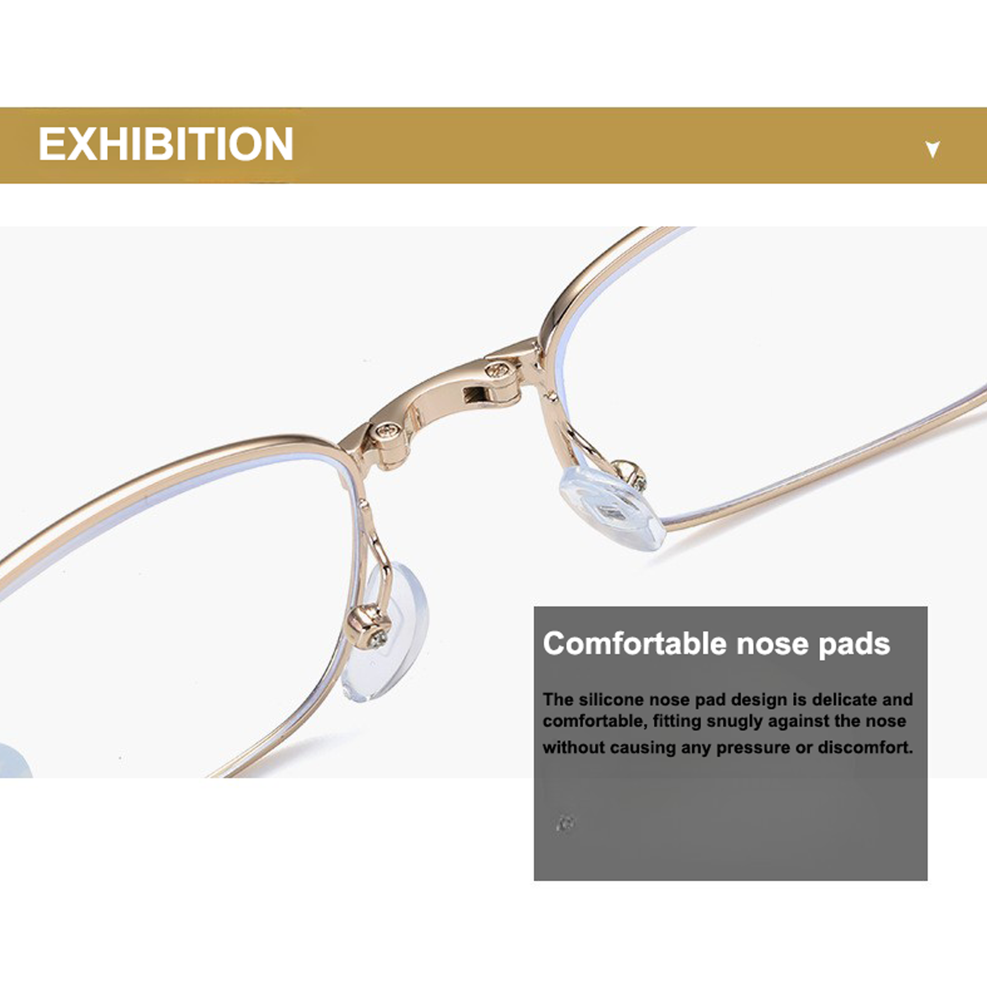 Metal Golden Foldable Adaptive One Power Reading Glasses (3MGFRG)