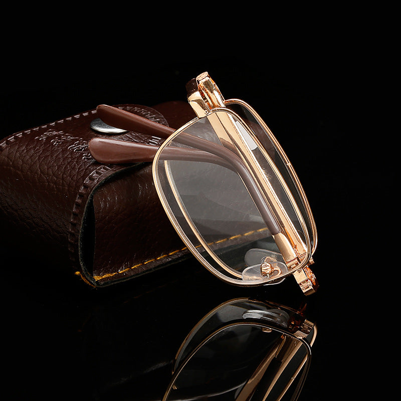 Metal Golden Foldable Adaptive One Power Reading Glasses (1MGFRG3)